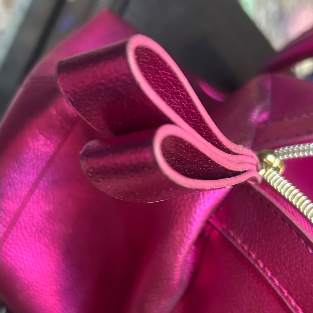 Victoria's Secret Metallic Fuchsia Dome Satchel Bag - Picture 9 of 11